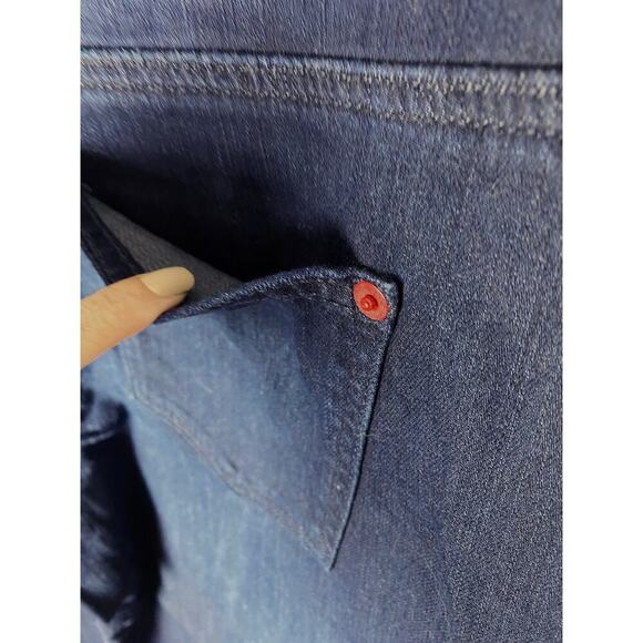 Women's Spanx Slim-X Casual Capri Denim Jeans Dark Dipped Stretch NWT - Picture 7 of 13